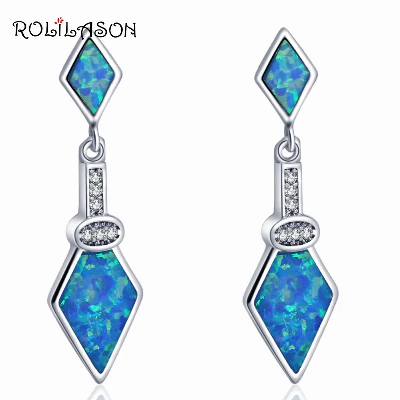 Roilason королевские серьги с белым кубическим цирконием посеребренные