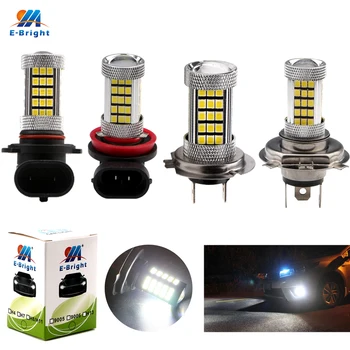 

YM E-Bright 2PCS 12V DC LED Car Fog Light Bulbs Headlamp H11 H4 H7 9005 9006 P13W 2835 66 SMD Auto LED Lights White 1200Lm