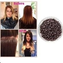 Женские человеческие волосы для наращивания до и после силиконовых микрозвеньев нано кольца Бусины Подходят для нано кончика кольцо 200 шт./пакет 3,0 мм
