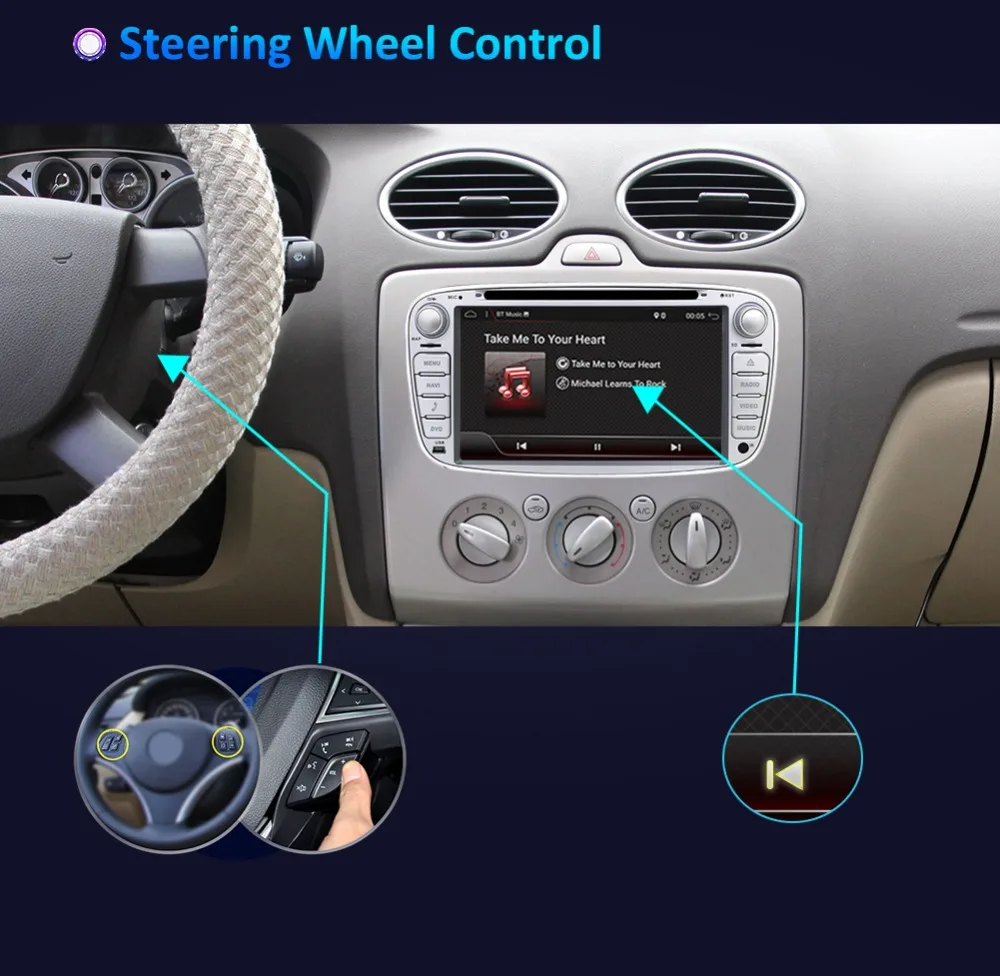 Discount 2G RAM 32G ROM Quad core android 7.1 car dvd for Ford focus Mondeo S-max smax Kuga c-max gps radio video wifi multimedia player 11