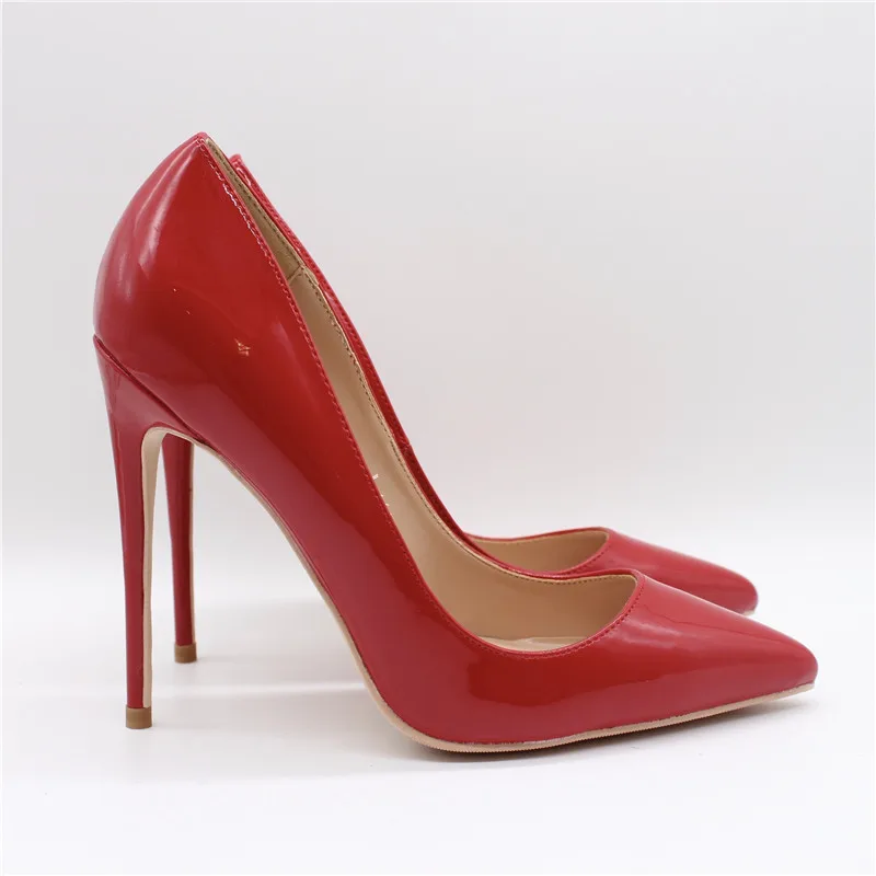 

Free shipping fashion women Pumps Red patent leather Pointy toe high heels shoes size33-43 12cm 10cm 8cm Stiletto heeled