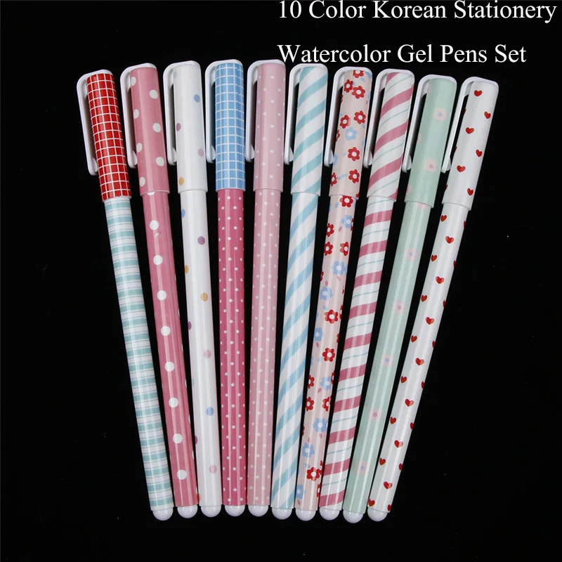 

Korean Stationery Stationery Watercolor Pen Gel Pens Set Color Kandelia(10PCS)