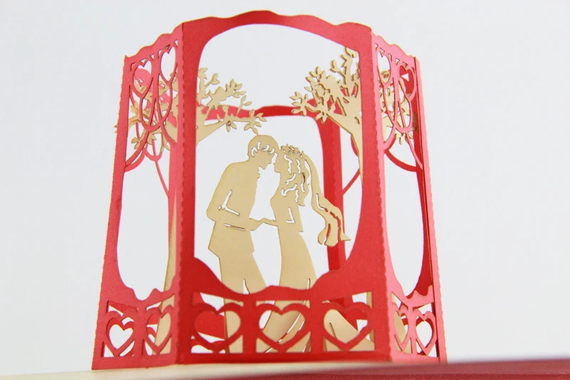  Park of hollow out new design card/Handmade custom paper wedding invitation card - 32500073319