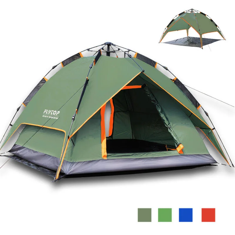 

Factory wholesale! New style Flytop High quality double layer 3-4person automatic more color choose waterproof camping tent