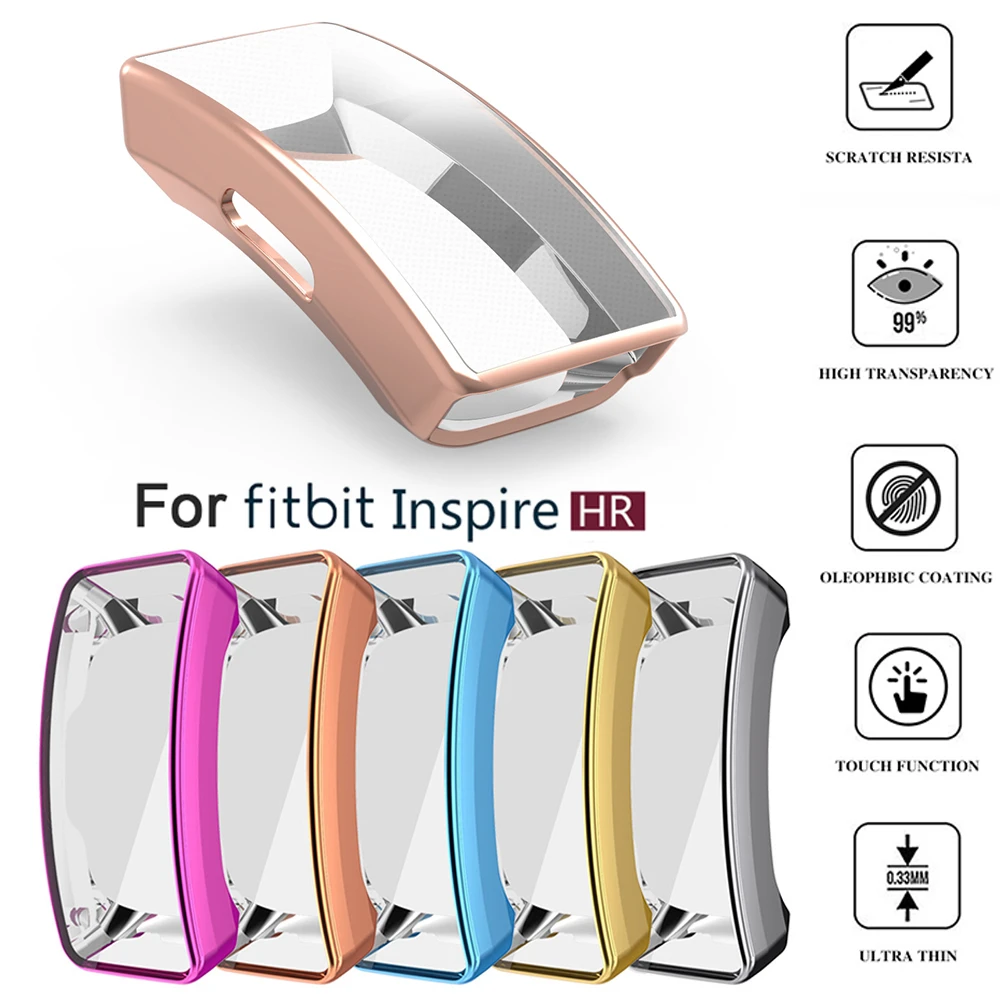

1PC TPU Watch Case Smart Band Protective Cover Film Silicone Shell For Fitbits Inspire & HR Silicone Shell Smart Band Protective