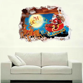 

merry christmas wall stickers decoration santa claus gifts window wall stickers removable vinyl wall decals xmas decor