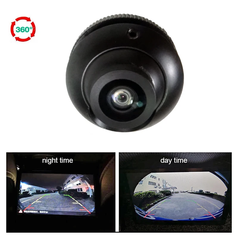 Tanie 180 stopni super szeroki kąt kamera szerokokątna kamera przednia i boczna i tylna kamera HD Night Vision 360 obrót kamera parkowania