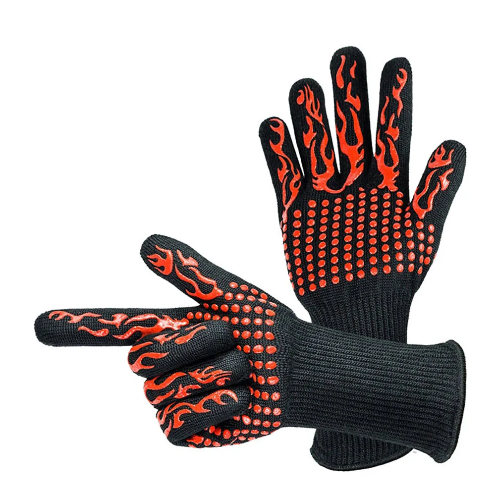 1 Pair BBQ Grilling Cooking Gloves Extreme Heat Resistant Oven Gloves XB 66