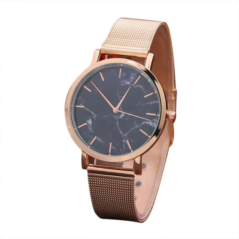 

Lady's steel belt watch Fashion Women Marble Surface Stainless Steel Band Quartz Movement Wrist Watch 2018 Selling fashion watch