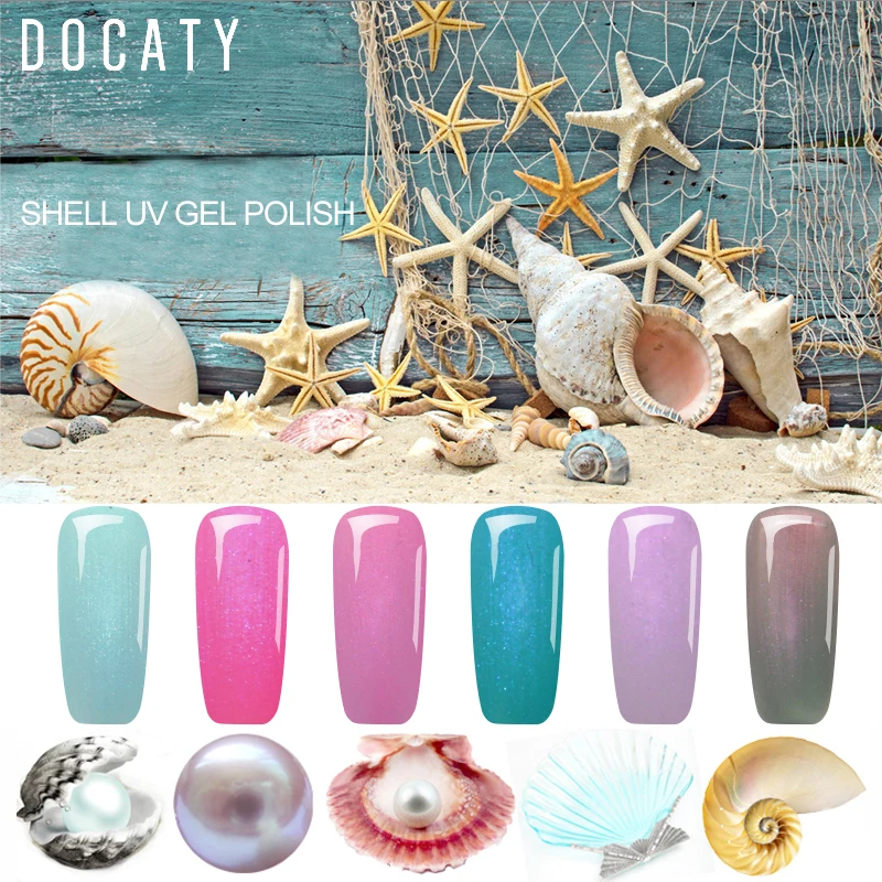 

Docaty Everything for Manicure Seashells Gel Varnish Vernis Semi Permanant Uv Led Lamp Poly Gel Set Design for Nails