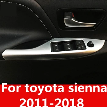 

Inner Door Armrest Window Switch Buttons Cover Interior decoration Auto Accessories For toyota sienna 2011-2018