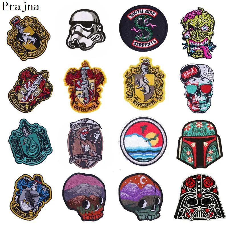

Prajna Goth Buddha Iron On Patches Stickers Free Biker Patches Star Wars Embroidered Patches For Clothes Stripes Skull Badge