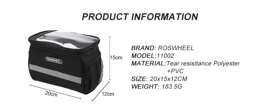 Велосипедная сумка ROSWHEEL передняя рама руля Сумка велосипедная голова сумка с тачскрином ПВХ сумки для телефона аксессуары