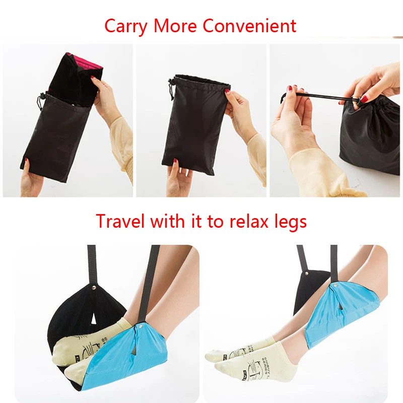 Foot Rest Portable Travel Footrest Flight Carry-on Foot Rest Office Feet Rest Leg Hammock Travel Accessories Footrest Hammock