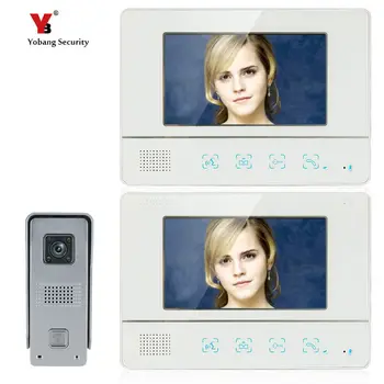 

Yobang Security video intercom door bell system 7 inch color screen video with IR camera Wired intercom for private house