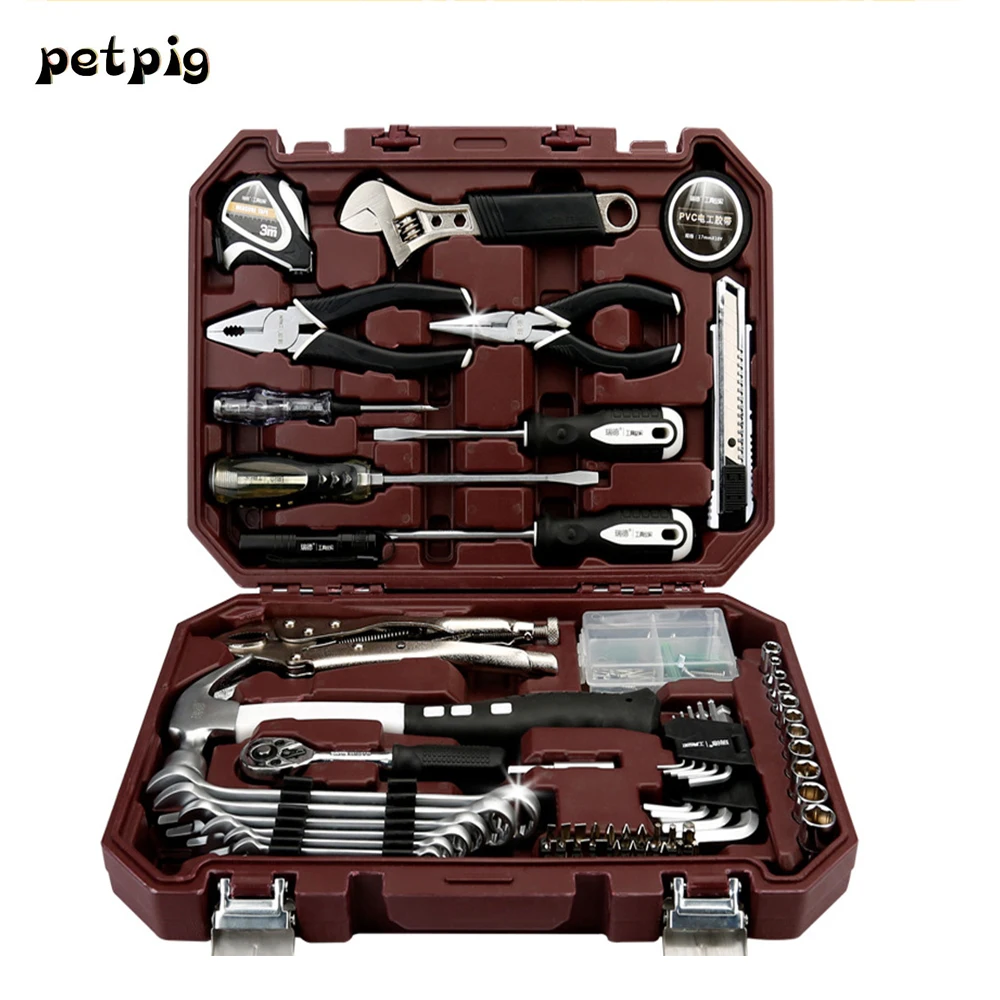 

Petpig 64PCS Woodworking Tool Kit for Home Multitool Hand Electrician's Set Car Repair Tool Electric Tools for Electricians