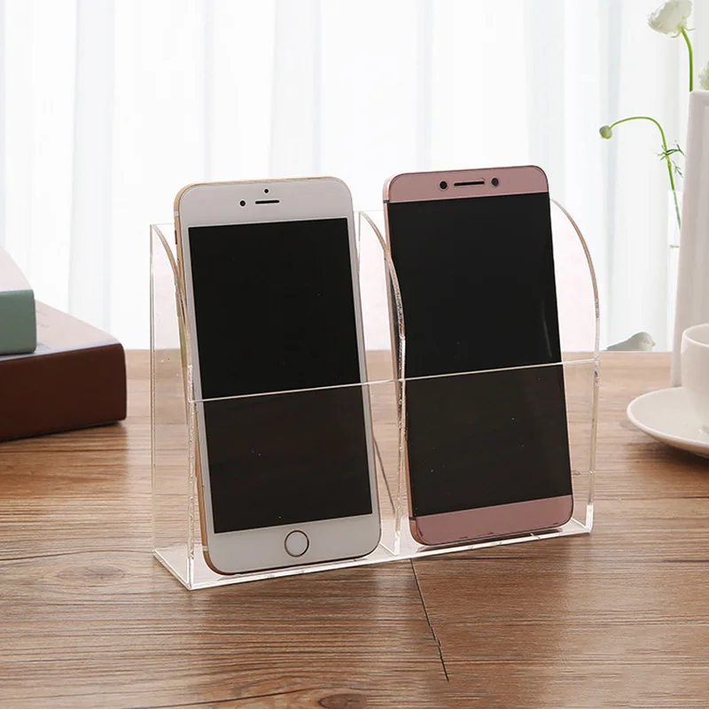 

Transparent Acrylic Storage Box Wall Mounted Remote Control Phone Holder Organizer QP2