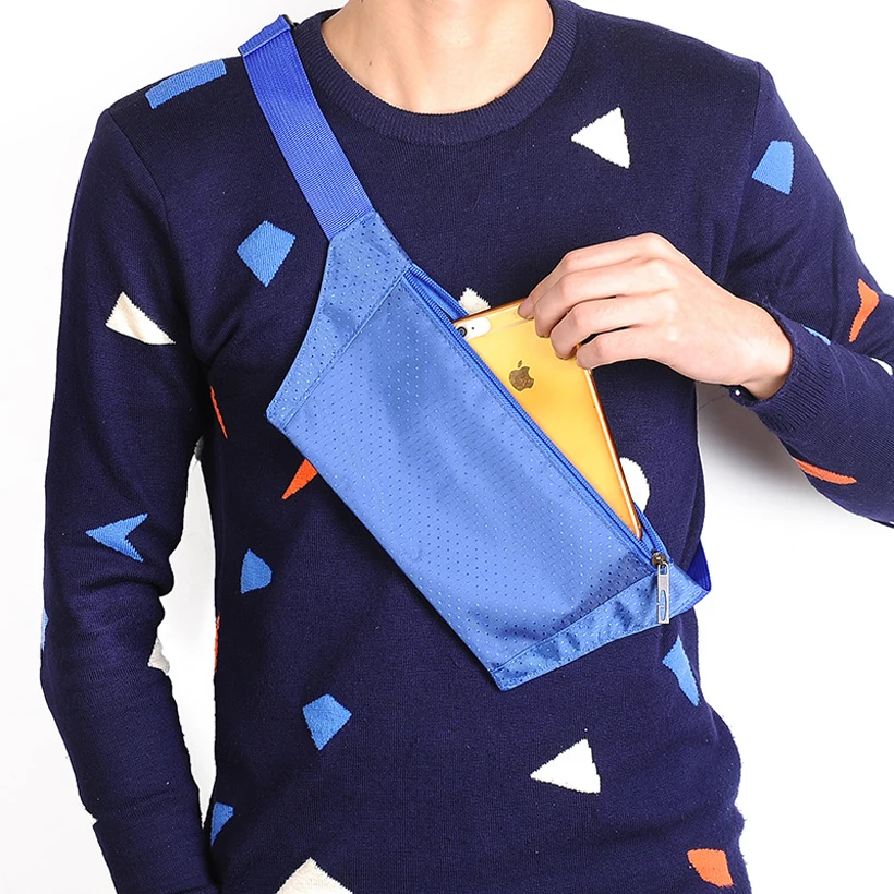 Unisex Outdoor Solid Color Running Waist Chest Bag Sport Packs for