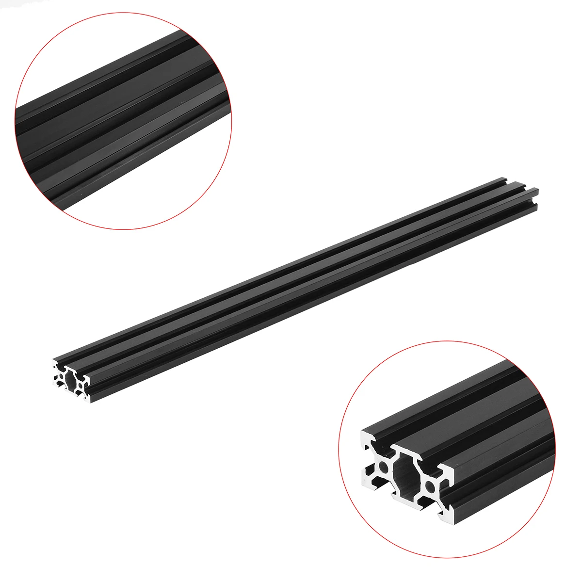 

Black 2040 V-Slot 500mm Length Aluminum Profile Extrusion Frame DIY CNC 3D Printers Plasma Lasers Stands Furniture