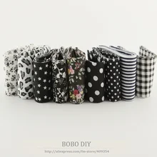 5 см x 100 см 9 шт./лот хлопок с цветочным принтом черный наборы Jelly roll полоски ткани стеганой отделкой DIY лоскутное куклы одежда tildas