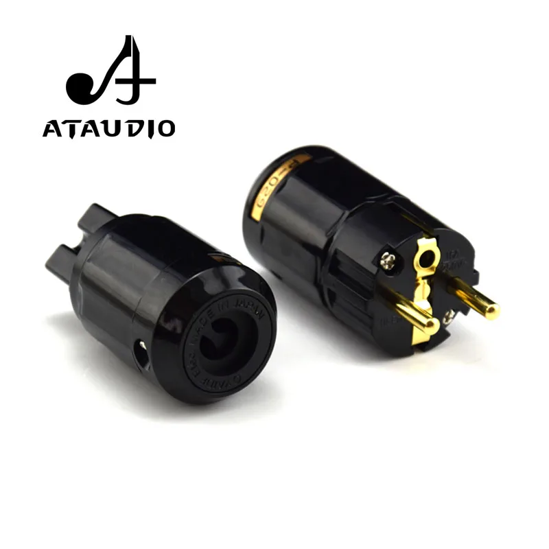 ATAUDIO Hifi Разъем питания высокое качество позолоченный одна пара ЕС разъем питания+ IEC гнездовой разъем