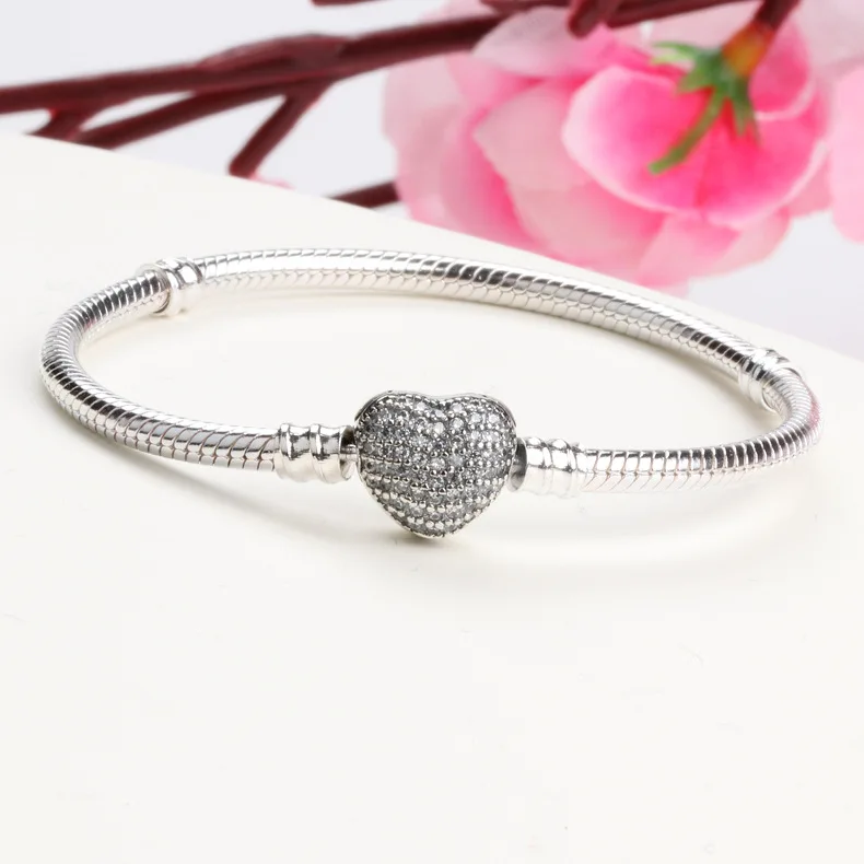 10 шт./лот 925 пробы серебряный браслет CZ Pave 590727CZ fit Pandoras талисманы европейский браслет из бисера ювелирные изделия DIY Изготовление