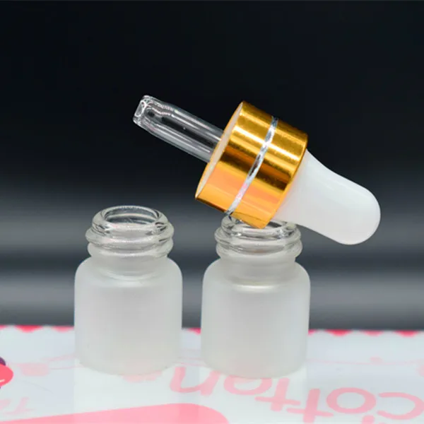 1ML2ML3ML матовое стекло бутылка с золотом/серебро/черная капельница крышкой белый/черный лампы для эфирные масла тест образца флакон упаковка