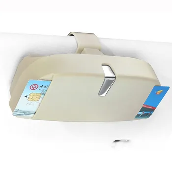 

Glasses Box Storage Box Shockproof Suction function Universal Car Sunglasses Holder Multifunctional Beige ABS New