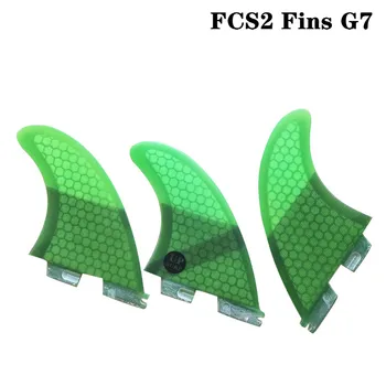 

Surfboard FCS II Tri fin set Fiberglass Surf FCS2 Fins G7 Light Black/Blue/Red/Green upsurf new design