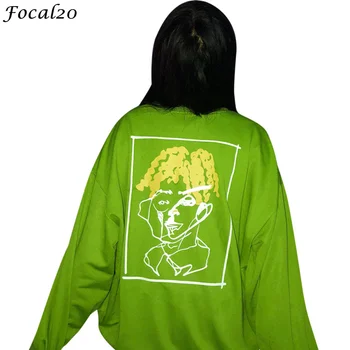 

Focal20 Streetwear Back Character Head Print Women Sweatshirt Pullover Long Sleeve Causal Sweatshirt Oversize Loose Tracksuit