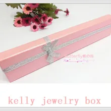 Лидер продаж 24 шт./лот 20x4x2 см розовый Бумага шкатулке Симпатичные Цепочки и ожерелья Подарочная коробка пользу ювелирные Дисплей упаковка Коробки браслет поле