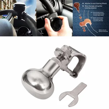 Universal Stainless Steel Steering Wheel Spinner Heavy Duty Car Truck Marine Boat Handle Suicide Power Knob 1 39m x 1 85m size black car auto heavy duty use waterproof marine boat decorate vinyl fabric upholstery mildew resistant