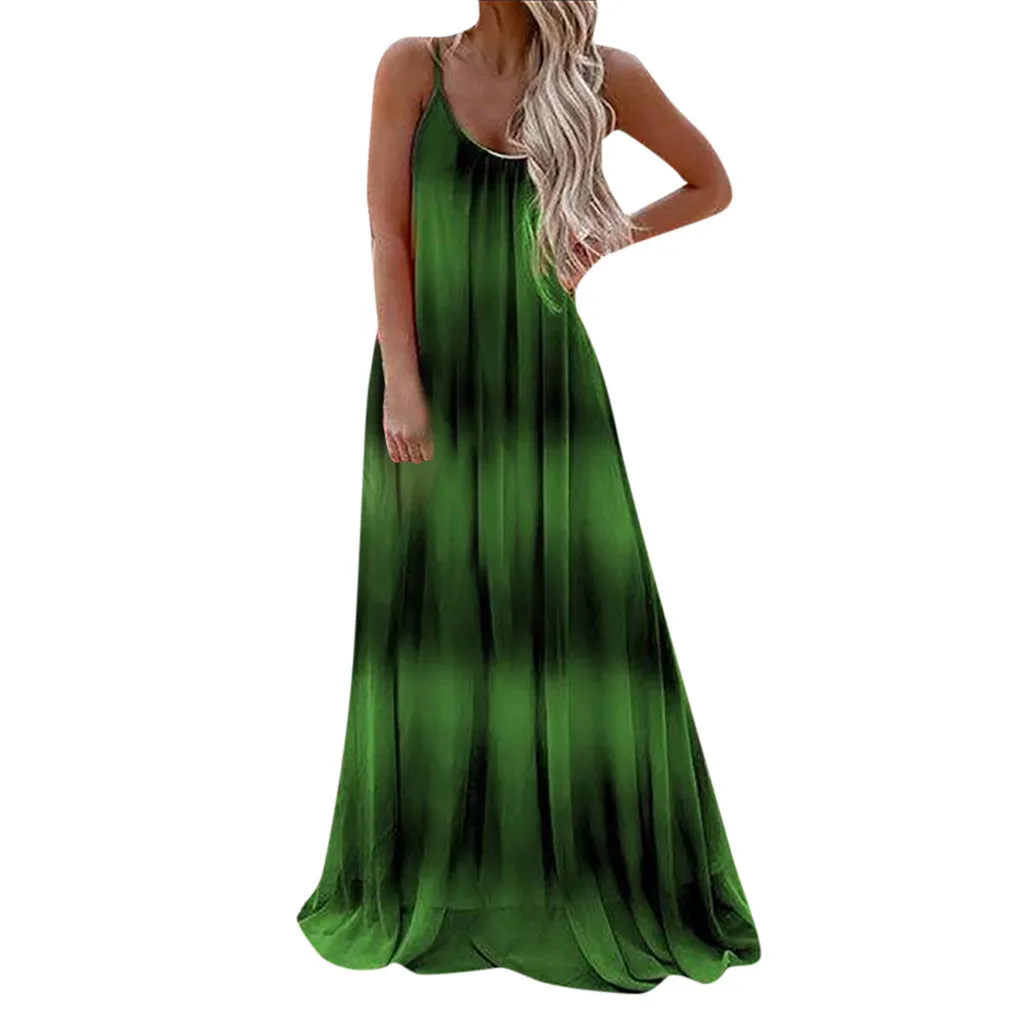 round neck printed maxi dress