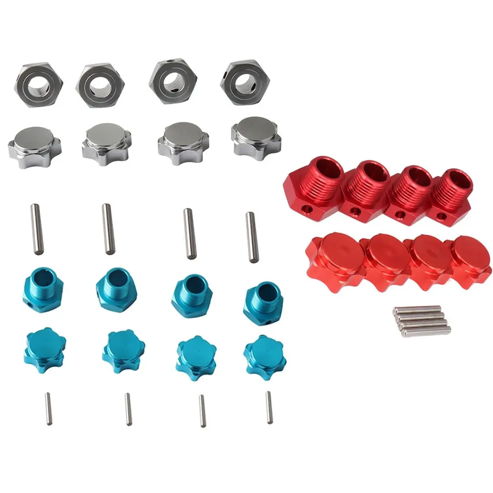 

M17 17mm Aluminum Wheel Hex Hubs Adapter Nut Pin Anti-Dust Cover For 1/8 RC Model Car HPI HSP Traxxas Losi Axial Kyosho Tamiya