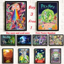 Рик и Морти, бумага с покрытием, плакат, настенная бумага, высокое качество, живопись для домашнего декора, настенные наклейки, бескаркасные