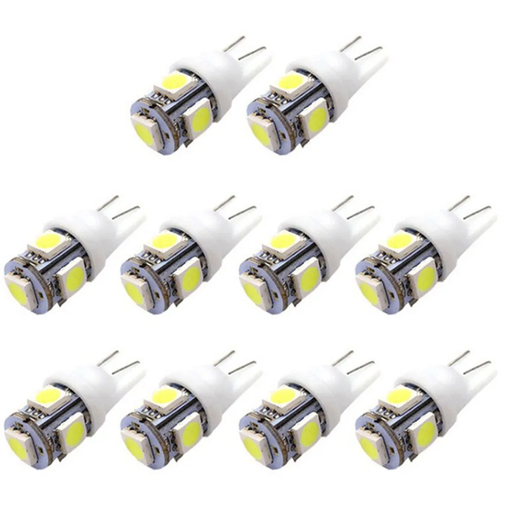 10X T10 W5W светодиодный светильник 5 SMD белый синий красный желтый зеленый 5050 194 168