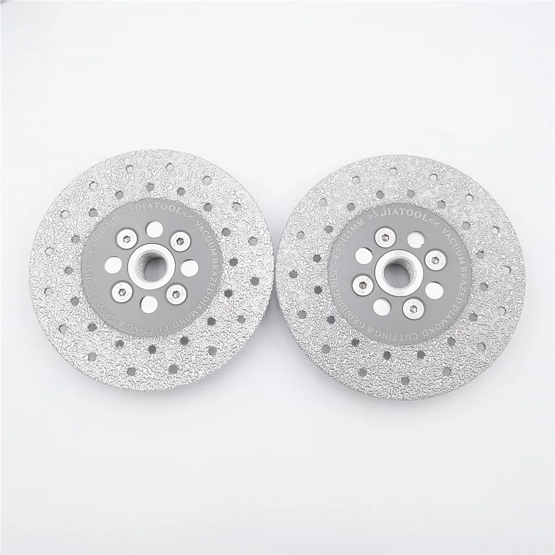 

DIATOOL 2pcs Premium Quality Diameter 4.5"/115mm Double Sided Vacuum Brazed Diamond Cutting & Grinding Disc With 5/8-11 Flange