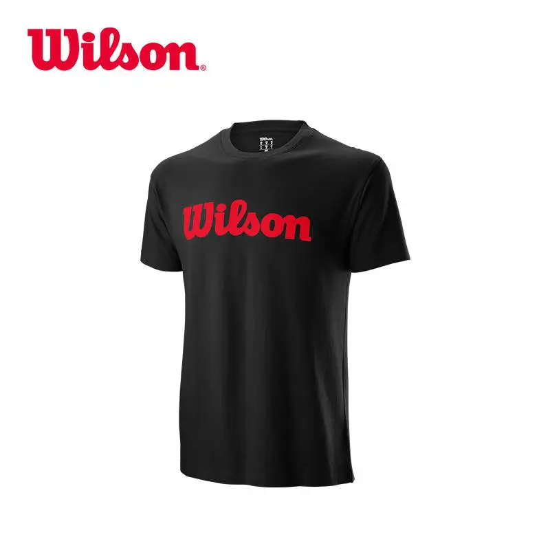 

Originally Wilson Comfortable Breathable Anti-sweat O-neck Men Short Sleeve Tennis shirt Script Shirt Sport Tennis