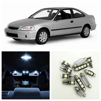 

9pcs Xenon White Car LED Light Bulbs Interior Package Kit For 1996-2000 Honda Civic Map Dome Trunk License Plate Lamp