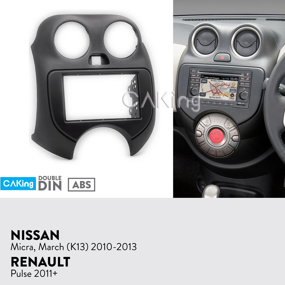 

Car Fascia Radio Panel for Nissan Micra,March (K13) 2010-2013;Renault Pulse 2011+ Dash Kit Facia Plate Adapter Cover Bezel Trim
