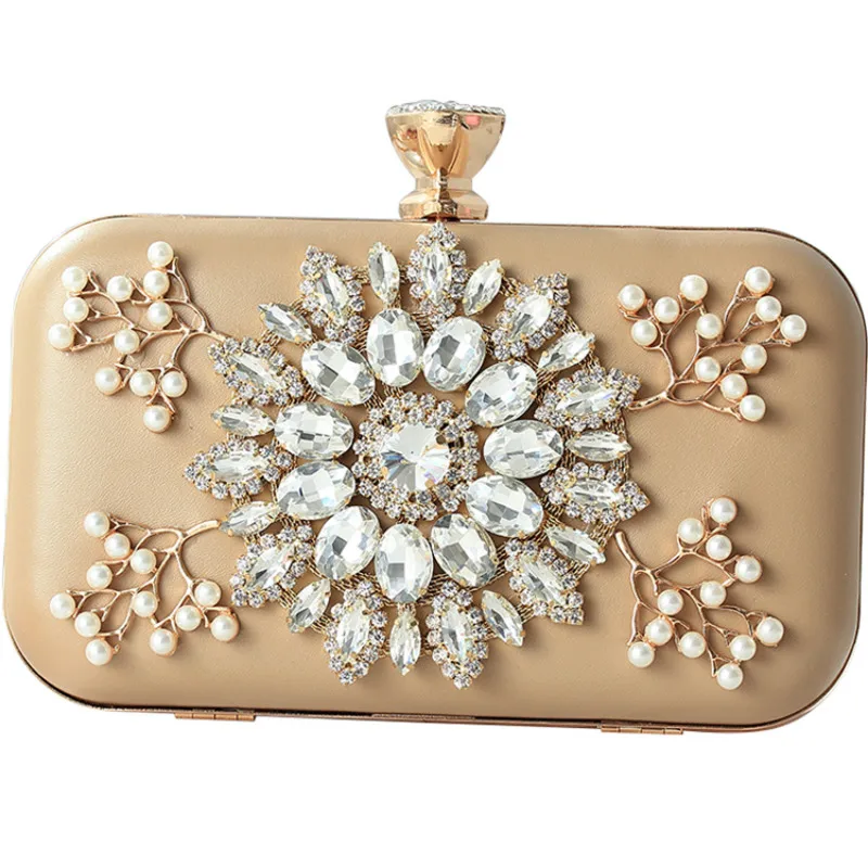 

Elegant ladies bag daily casual shoulder bag wedding pearl flowers clutch bag evening handbag velvet chain bride handbag clutch