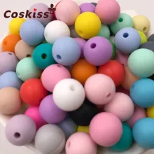 100pc シリコーンベビー歯が生えるおしゃぶりビーズ 12 ミリメートル安全な食品グレードケア咀嚼ラウンドシリコーンビーズネックレス(China)