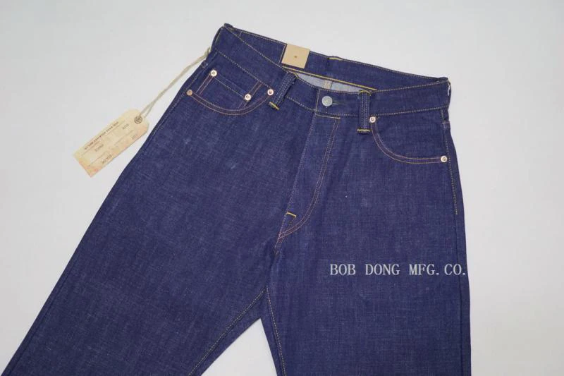 BOB DONG Vintage 16oz Rigid Jeans Red Line Selvage Denim Pants Relaxed Fit Straight Leg Biker Style For Men 4