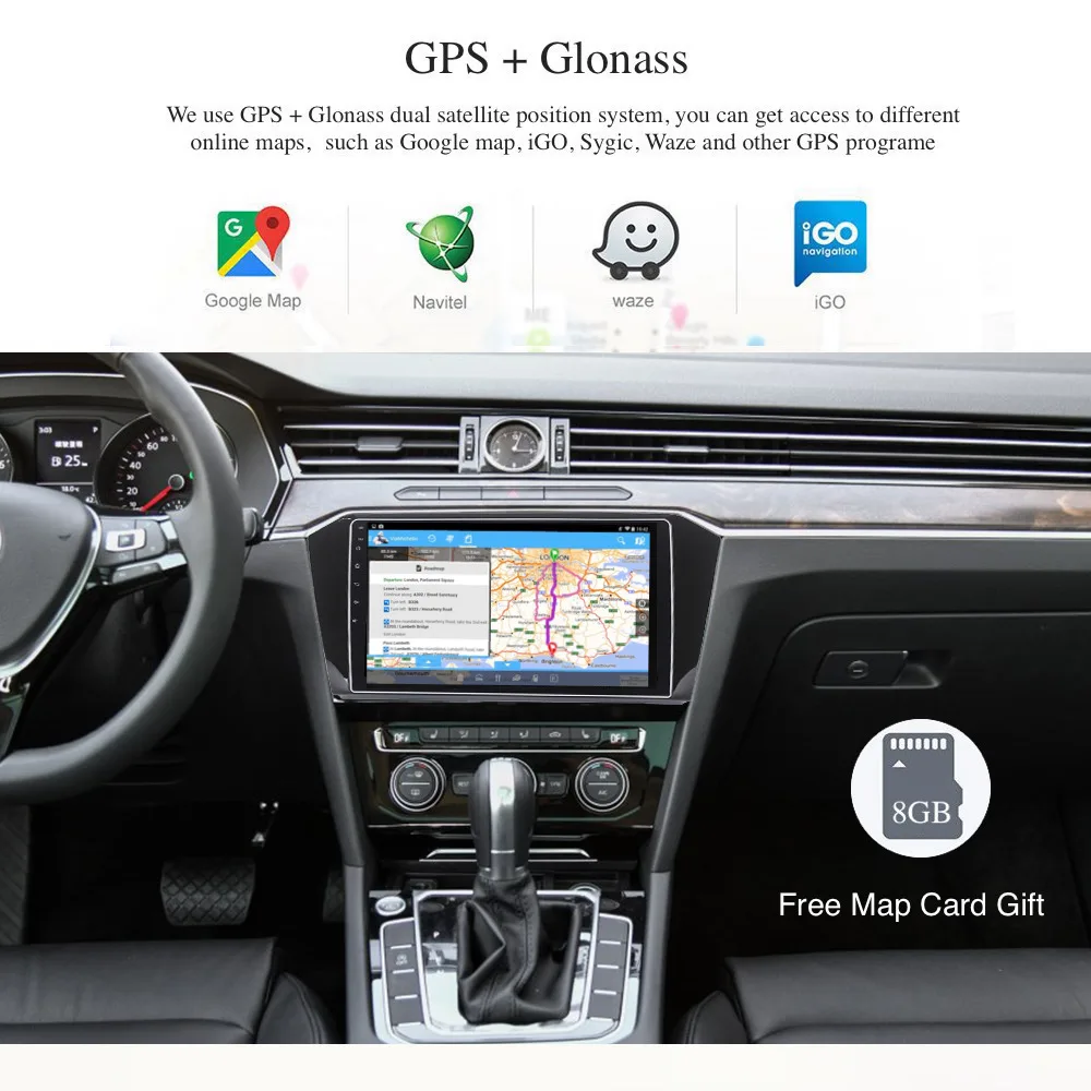 Best 10.2" IPS Screen Android 8.0/7.1 Autoradio 1 din GPS for VW Passat 2016 2017 Built-in Wifi BT RDS AUX USB Mirror-Link 8-core 2