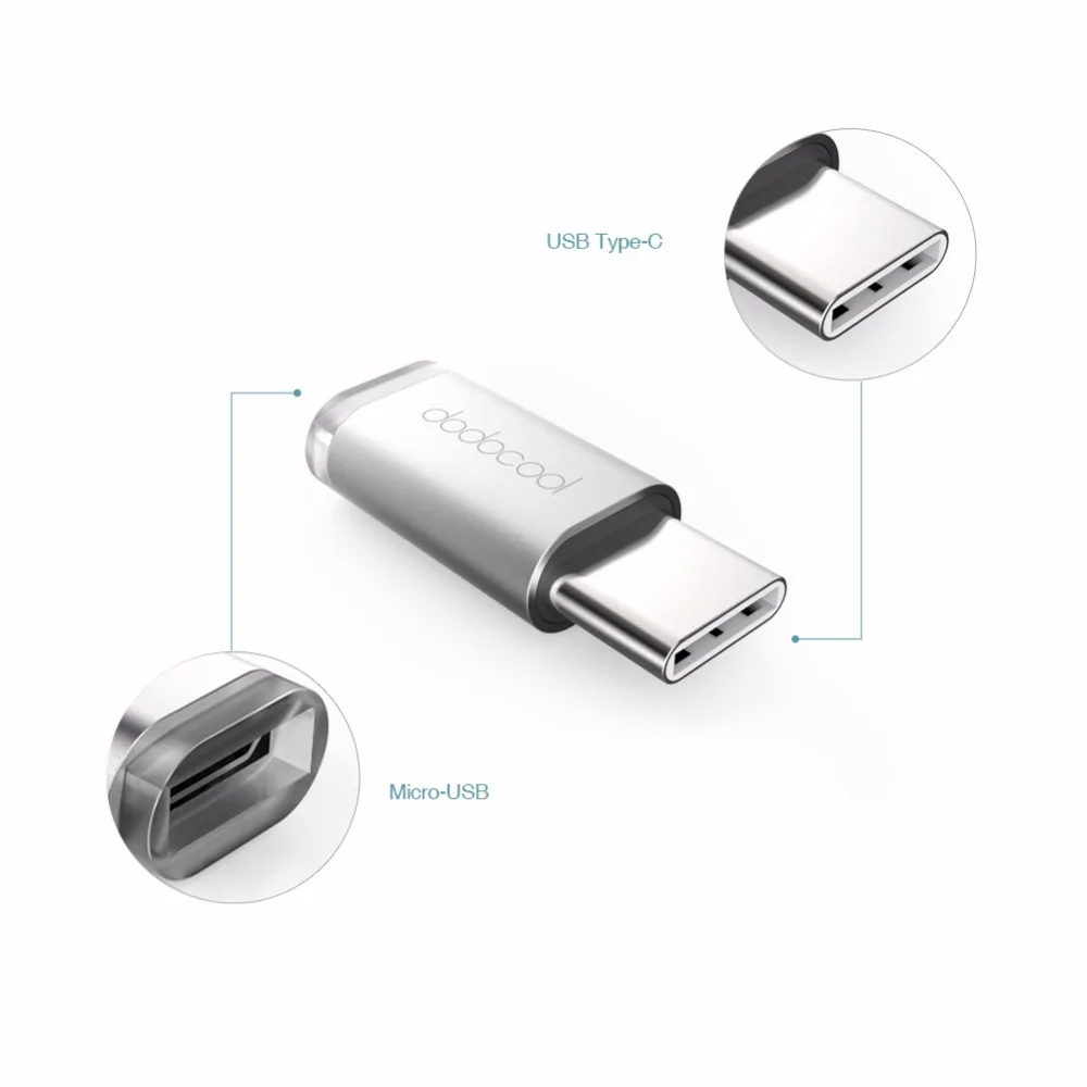 Dodocool Mini USB-C type-C к Micro USB адаптер преобразования type-C к USB 3,0 разъем для MacBook/ChromeBook Pixel/Nexus 5X6 P