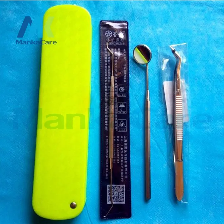 Dental de Aço Máquina para Exame Guia Inoxidável Espelho Sonda Alicate Pinças Dentes Kit Equipamento Limpo Dentista Oral 4 Modelos de unha artística