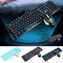 Wireless Cool Waterproof Backlit Rainbow 2.4GHz Rechargeable Keyboard Mouse Combo 2400DPI Ergonomic PC Home For Xinmen