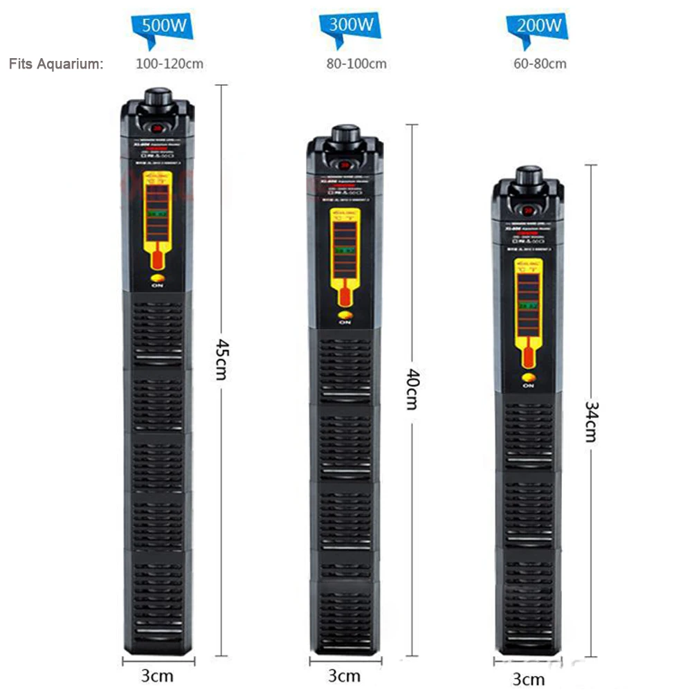 200 Вт/300 Вт/500 Вт нагреватель аквариума Взрывозащищенный ЖК-термометр нагреватель аквариума с защитным корпусом контроль температуры аквариума