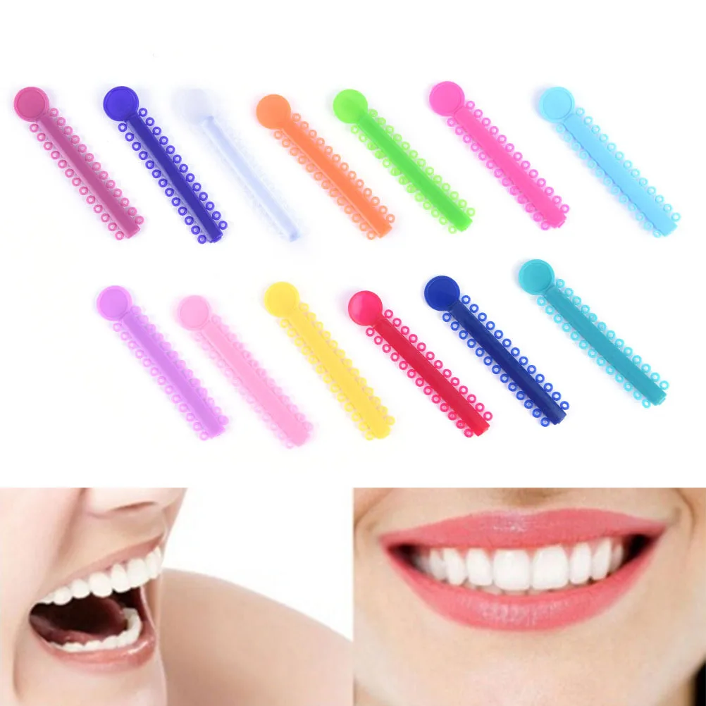 20Pcs Dental Ligature Ties Orthodontics Elastic Multi Color Rubber
