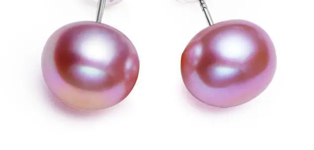 

Free shipping Huge 12-13mm natural south sea pink pearl earring